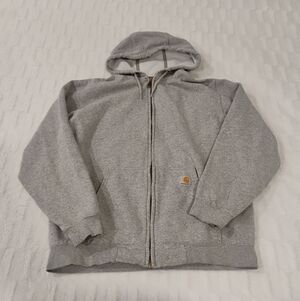 Grey Carhartt Loose Fit Zip Up Hoodie In Size Large